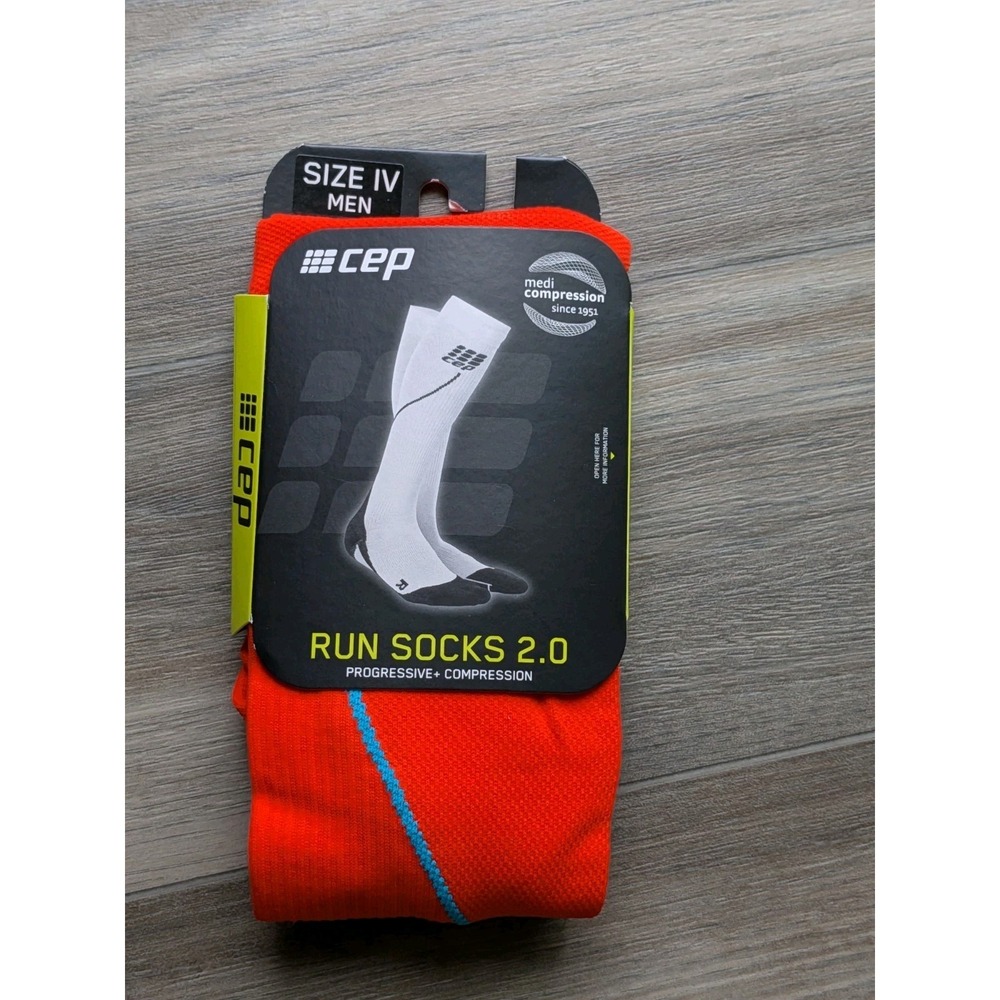 CEP Progressive + Run Socks 2.0 Full Length Compression Men's IV Sunset NWT